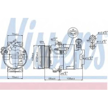 Компрессор кондиционера для OPEL ASTRA(L08,L35,L48,L69,L70) <b>NISSENS 89096</b>
