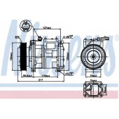 Компрессор кондиционера для CHRYSLER VOYAGER(RS,RG) / DODGE CARAVAN / JEEP CHEROKEE(XJ) / PLYMOUTH VOYAGER / GRAND VOYAGER <b>NISSENS 89097</b>