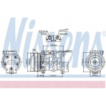Компрессор кондиционера для SUZUKI GRAND VITARA(FT,JT), LIANA(ER) <b>NISSENS 89099</b>