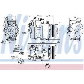 Компрессор кондиционера для BMW 5(E60,E61,F07), 7(E66, E67,E65) <b>NISSENS 89116</b>