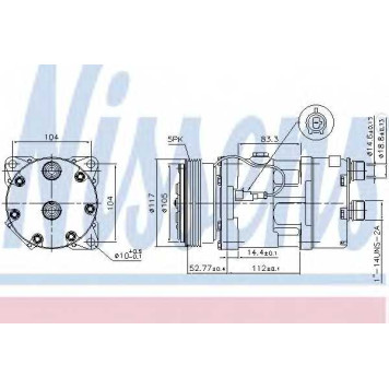 Компрессор кондиционера для CITROEN JUMPER(230,230L,230P) / FIAT DUCATO(230,230L) / PEUGEOT BOXER(230L,230P,ZCT#) <b>NISSENS 89123</b>