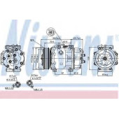 Компрессор кондиционера для FORD C-MAX(DM2), FOCUS(DA#), KUGA / VOLVO C30, S40(MS), S80(AS), V50(MW), V70(BW), XC70 <b>NISSENS 89143</b>