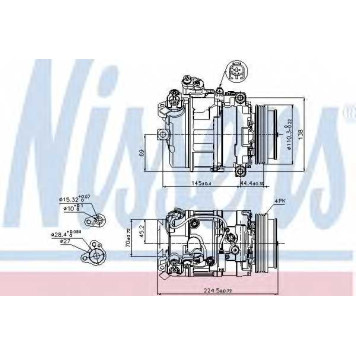 Компрессор кондиционера для BMW 5(E60,E61), 6(E63,E64), 7(E66, E67,E65) <b>NISSENS 89199</b>
