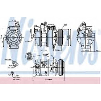 Компрессор кондиционера для SAAB 9-5(YS3E) <b>NISSENS 89208</b>