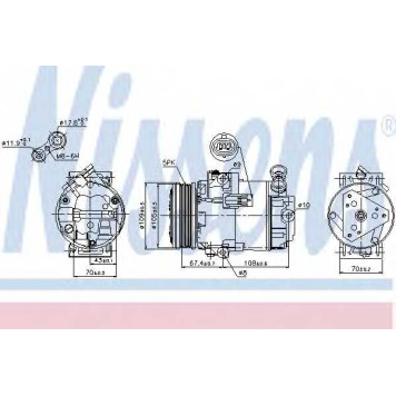 Компрессор кондиционера для OPEL ASTRA(L08,L35,L48,L67) <b>NISSENS 89215</b>