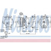 Компрессор кондиционера для CHEVROLET AVEO, KALOS, LACETTI / DAEWOO AVEO, KALOS, LEGANZA, NUBIRA <b>NISSENS 89221</b>