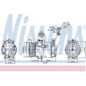 Компрессор кондиционера для OPEL ASTRA(L08,L35,L48,L69,L70), ZAFIRA(A05) <b>NISSENS 89222</b>