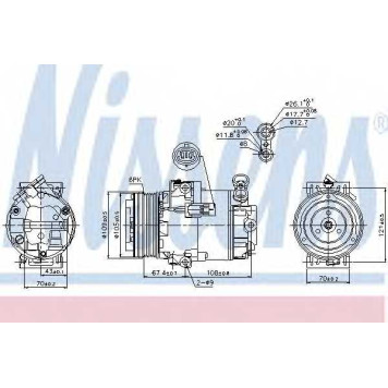 Компрессор кондиционера для OPEL ASTRA(L08,L35,L48,L69,L70), ZAFIRA(A05) <b>NISSENS 89222</b>