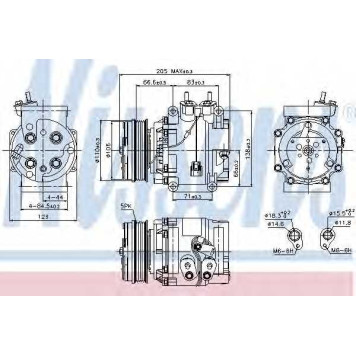 Компрессор кондиционера для FORD FIESTA / HONDA CITY, JAZZ(GD) <b>NISSENS 89235</b>