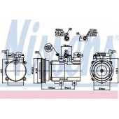 Компрессор кондиционера для HYUNDAI SANTA FE(SM), TRAJET(FO) / KIA SORENTO(JC) <b>NISSENS 89276</b>