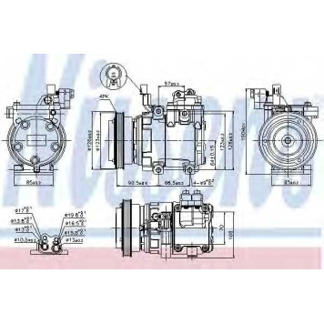 Компрессор кондиционера для HYUNDAI ELANTRA(XD), TUCSON(JM) / KIA SPORTAGE(KM#,JE#) <b>NISSENS 89286</b>