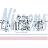 Компрессор кондиционера для HYUNDAI ix35(EL, ELH,LM) / KIA SPORTAGE(SL) <b>NISSENS 89305</b>