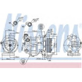 Компрессор кондиционера для FORD MONDEO(BA7), S-MAX(WA6) / VOLVO S60, S80(AS), V60, V70(BW), XC60, XC70 <b>NISSENS 89350</b>