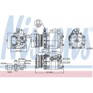 Компрессор кондиционера для FORD TOURNEO CONNECT, TRANSIT CONNECT(P70#, P80#,P65#) <b>NISSENS 89354</b>