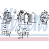 Компрессор кондиционера для MERCEDES CITARO, CONECTO, INTEGRO, INTOURO, TOURISMO, TOURO, TRAVEGO <b>NISSENS 89371</b>