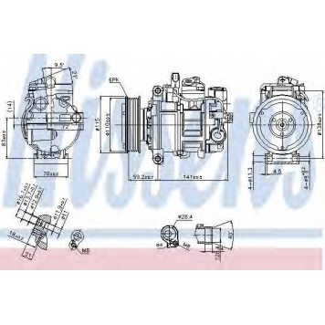 Компрессор кондиционера для AUDI A4(8HE, B6, B7,8E2,8E5,8EC,8ED,8H7) <b>NISSENS 89384</b>