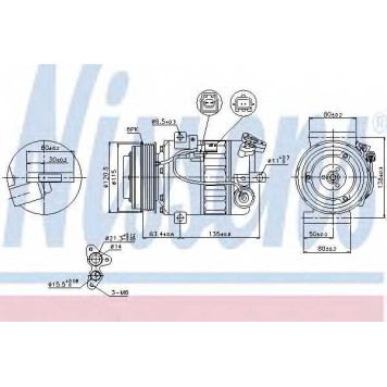 Компрессор кондиционера для NISSAN X-TRAIL(T31) / RENAULT LAGUNA(BT0/1,KT0/1) <b>NISSENS 89394</b>
