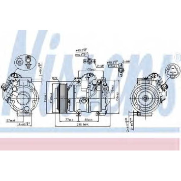 Компрессор кондиционера для LEXUS LX / TOYOTA LAND CRUISER, LAND CRUISER 200 <b>NISSENS 89511</b>