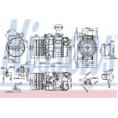 Компрессор кондиционера для BMW 5(F18,F10,F11), 7(F02, F03, F04,F01) <b>NISSENS 89595</b>