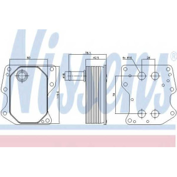 Масляный радиатор масла двигателя NISSENS 90723