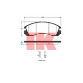 Колодки тормозные дисковые для CITROEN C-CROSSER(EP#) / MITSUBISHI LANCER(CX#A, CY/Z#A), OUTLANDER(CU#W, CW#W, GF#W, GG#W, ZJ) / PEUGEOT 4007(GP#) <b>NK 221965</b>