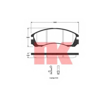 Колодки тормозные дисковые для CITROEN C-CROSSER(EP#) / MITSUBISHI LANCER(CX#A, CY/Z#A), OUTLANDER(CU#W, CW#W, GF#W, GG#W, ZJ) / PEUGEOT 4007(GP#) <b>NK 221965</b>