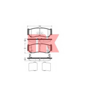 Колодки тормозные дисковые для HYUNDAI H-1, SANTA FE(CM) <b>NK 223428</b>