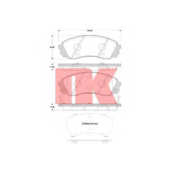 Колодки тормозные дисковые для HYUNDAI H-1 Travel(TQ), H-1(TQ) / KIA CARNIVAL / GRAND CARNIVAL(VQ) <b>NK 223433</b>