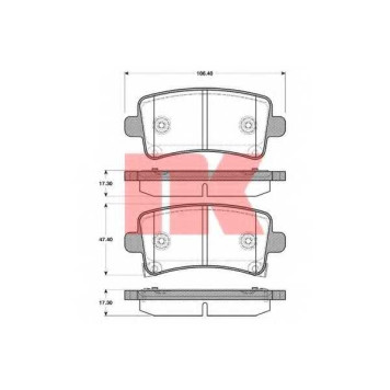 Колодки тормозные дисковые для CHEVROLET MALIBU(V300) / OPEL INSIGNIA / SAAB 9-5(YS3G) <b>NK 223643</b>