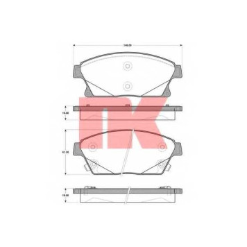 Колодки тормозные дисковые для CHEVROLET CRUZE(J300,J305,J308), ORLANDO(J309), TRACKER, VOLT / OPEL AMPERA, ASTRA GTC J, ASTRA, MOKKA, ZAFIRA(P12) <b>NK 223646</b>