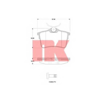 Колодки тормозные дисковые для CITROEN BERLINGO(B9,MF) / NISSAN SUNNY(N14) / PEUGEOT 308(4A#,4C#), PARTNER <b>NK 223748</b>
