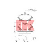 Колодки тормозные дисковые для PEUGEOT 407(6C#,6D#,6E#) <b>NK 223750</b>