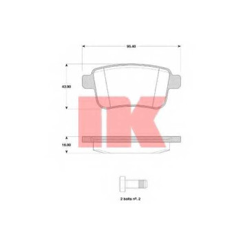 Колодки тормозные дисковые для MERCEDES CITAN Mixto(415), CITAN(415) / RENAULT KANGOO Express(FC0/1#,FW0/1#), KANGOO(KW0/1#) <b>NK 223960</b>