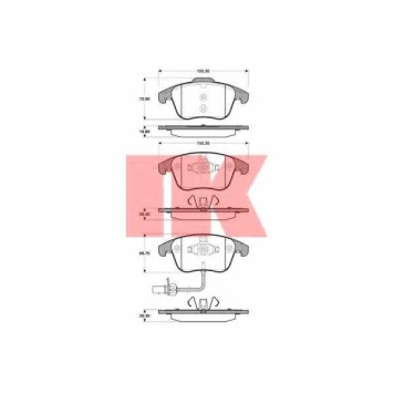 Колодки тормозные дисковые для AUDI A4(8K2,8K5,8KH,B8), A5(8F7,8T3,8TA) <b>NK 224794</b>