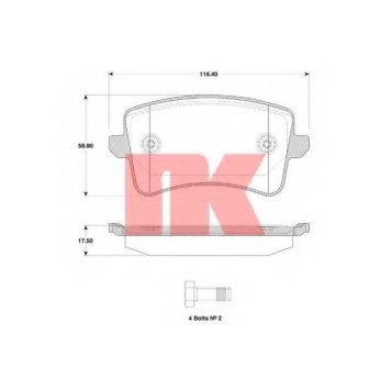Колодки тормозные дисковые для AUDI A4(8K2,8K5,8KH,B8), A5(8F7,8T3,8TA), Q5(8R) <b>NK 224796</b>
