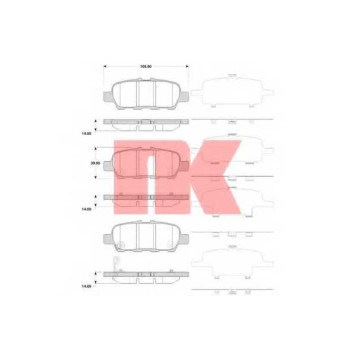 Колодки тормозные дисковые для INFINITI EX, FX, G, M, M35, M37, M45, Q50, Q60, Q70, QX50 / NISSAN CUBE, ELGRAND, JUKE, LEAF, MURANO, NV200 / EVALIA, NV200, PATHFINDER, PULSAR, SENTRA, TEANA / SUZUKI GRAND VITARA <b>NK 225221</b>