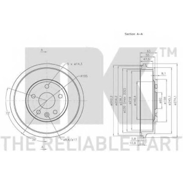 Тормозной барабан NK 253631-2