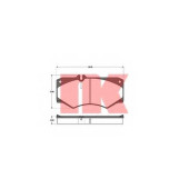 Колодки тормозные дисковые для MERCEDES G(W460,W461,W463), HENSCHEL, T1(601,602), T1/TN, T2/L, T2/LN1 / VW LT(281-363,291-512,293-909) <b>NK 223307 / WVA 20784/18</b>