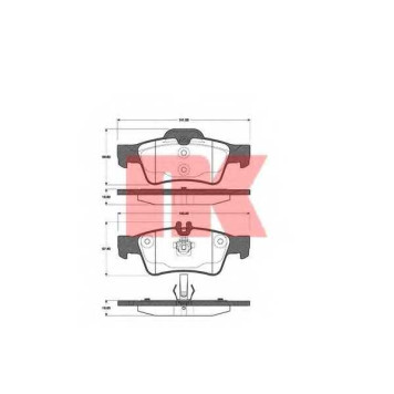 Колодки тормозные дисковые для MERCEDES CLS(C218, C219, X218), E(S211, S212, W211, W212), S(C216, V222, W220, W221, W222, X222), SL(R230) <b>NK 223353 / WVA 23334/16, 5</b>