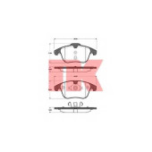 Колодки тормозные дисковые для FORD GALAXY, MONDEO, S-MAX / LAND ROVER DISCOVERY, FREELANDER, RANGE ROVER EVOQUE / VOLVO S60, S80, V60, V70, XC70 <b>NK 222568 / WVA 23805/19,0</b>