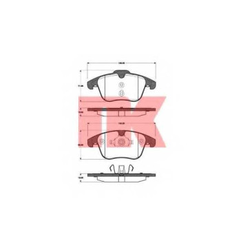 Колодки тормозные дисковые для FORD GALAXY, MONDEO, S-MAX / LAND ROVER DISCOVERY, FREELANDER, RANGE ROVER EVOQUE / VOLVO S60, S80, V60, V70, XC70 <b>NK 222568 / WVA 23805/19,0</b>