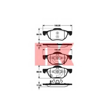 Колодки тормозные дисковые для HONDA ACCORD(CF,CL,CM) <b>NK 222636 / WVA 23856/17</b>