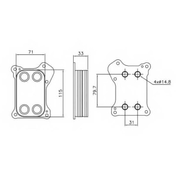 Масляный радиатор масла двигателя NRF 31167