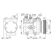 Компрессор кондиционера для HYUNDAI COUPE(GK), ELANTRA(XD), MATRIX(FC), TIBURON, TUCSON(JM) / KIA SPORTAGE(KM#,JE#) <b>NRF 32205</b>