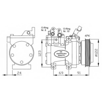 Компрессор кондиционера для HYUNDAI COUPE(GK), ELANTRA(XD), MATRIX(FC), TIBURON, TUCSON(JM) / KIA SPORTAGE(KM#,JE#) <b>NRF 32205</b>