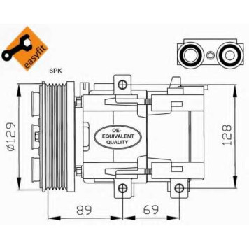 Компрессор кондиционера для FORD COUGAR, MAVERICK, MONDEO, TRANSIT / JAGUAR X-TYPE <b>NRF EASY FIT 32212</b>