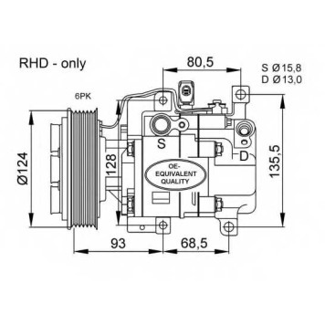 Компрессор кондиционера для MAZDA 3(BK), 6(GG,GY), CX-7(ER) <b>NRF 32408</b>