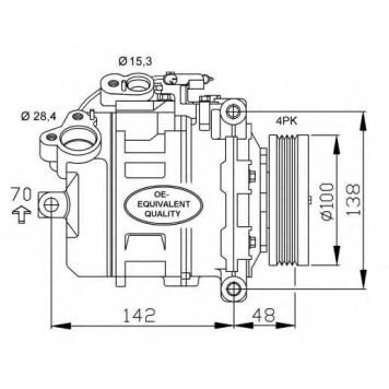 Компрессор кондиционера для BMW 5(E60,E61), 7(E66, E67,E65) <b>NRF 32433</b>