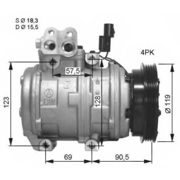 Компрессор кондиционера для KIA CARENS(FJ) <b>NRF 32679G</b>