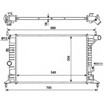 Радиатор охлаждения двигателя NRF 509516